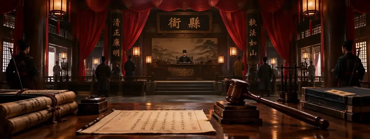 县令断案 主题背景图